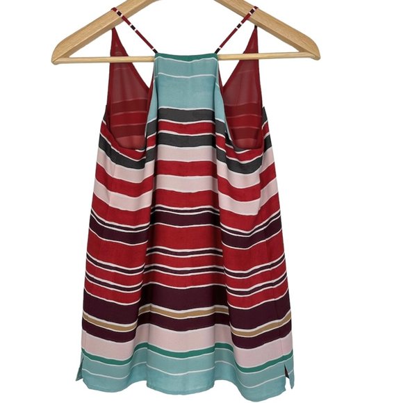 Loft Strappy Cami Sleeveless Multi-Colored Striped Top Size XXSP - Picture 4 of 8